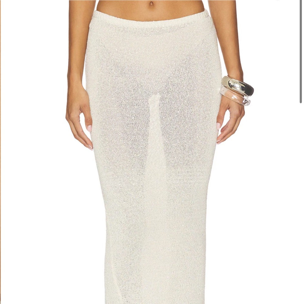 Asta Resort Carolina Skirt in Ivory Sequin Size: XS